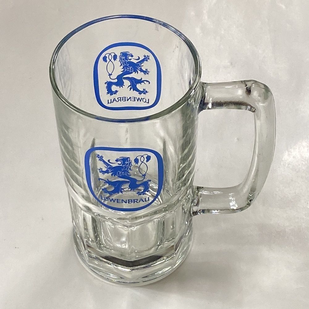 Style Vintage Lowenbrau Heavy Beer Glass Cup Approxi, 1L, 8”X4” Size